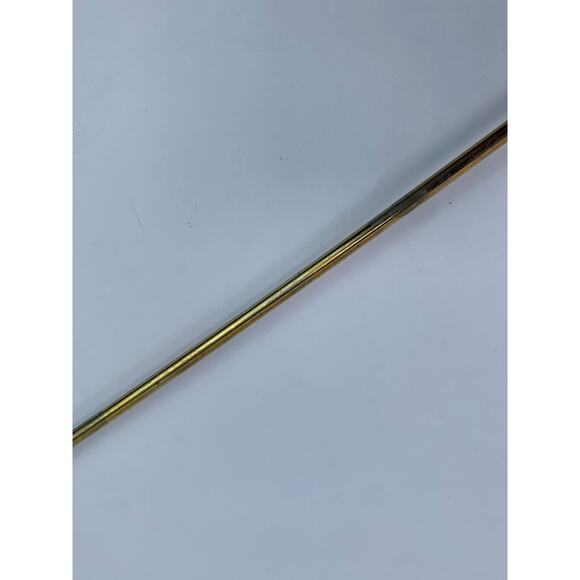 Vintage Barware Gold Tone Swizzle Stick Teak Wood Handle Mid Century Serveware - Picture 4 of 9